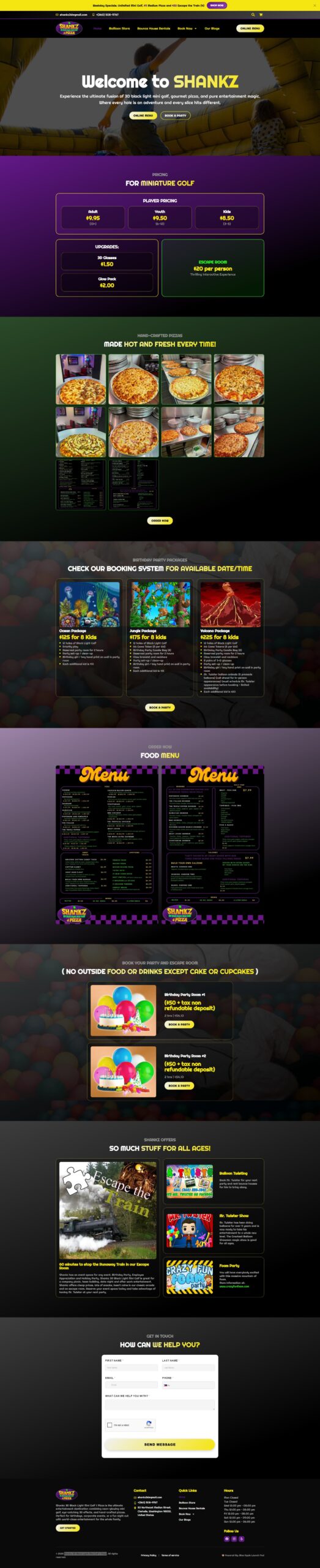 Shankz 3D Black Light Mini Golf & Pizza